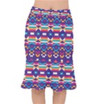 Pastel shapes rows on a purple background                                                                       Short Mermaid Skirt