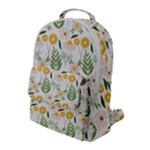 Flowers on a white background pattern                                                                   Flap Pocket Backpack (Large)