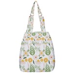 Flowers on a white background pattern                                                                    Center Zip Backpack