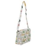 Flowers on a white background pattern                                                                Shoulder Bag with Back Zipper