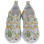Flowers on a white background pattern                                                                   Kids  Velcro Strap Shoes
