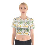 Flowers on a white background pattern                                                                    Cotton Crop Top