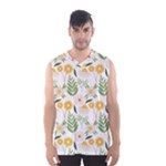 Flowers on a white background pattern                                                                    Men s Basketball Tank Top