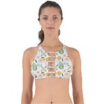 Flowers on a white background pattern                                                                  Perfectly Cut Out Bikini Top