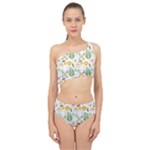 Flowers on a white background pattern                                                                  Spliced Up Swimsuit