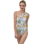 Flowers on a white background pattern                                                                   To One Side Swimsuit