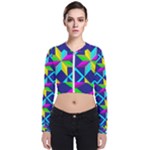Colorful stars pattern                                                                    Zip Up Bomber Jacket