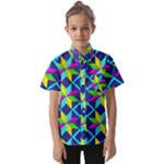 Colorful stars pattern                    Kids  Short Sleeve Shirt