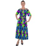 Colorful stars pattern                                                                        Shoulder Straps Boho Maxi Dress