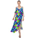 Colorful stars pattern                                                                       Maxi Chiffon Cover Up Dress