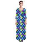 Colorful stars pattern                                                                       Quarter Sleeve Maxi Dress