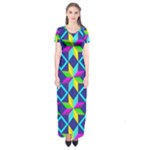 Colorful stars pattern                                                                     Short Sleeve Maxi Dress