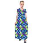 Colorful stars pattern                                                                   Kids  Short Sleeve Maxi Dress