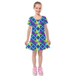 Colorful stars pattern                                                                         Kids  Short Sleeve Velvet Dress