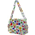 Colorful rectangles                                                                   Buckle Multifunction Bag