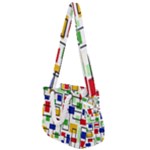 Colorful rectangles                                                                   Rope Handles Shoulder Strap Bag