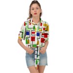 Colorful rectangles                                                                      Tie Front Shirt