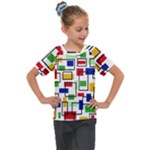 Colorful rectangles                                                                   Kids  Mesh Piece Tee