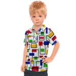 Colorful rectangles                                                                    Kids  Polo Tee