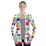 Colorful rectangles                                                                     Women s Open Front Pockets Cardigan