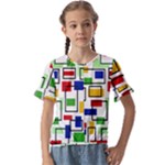 Colorful rectangles                                      Kids  Cuff Sleeve Scrunch Bottom Tee
