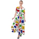 Colorful rectangles                                                                        Waist Tie Boho Maxi Dress