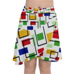 Colorful rectangles                                                                         Chiffon Wrap Front Skirt
