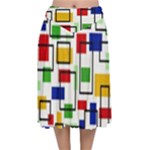 Colorful rectangles                                                                   Velvet Flared Midi Skirt