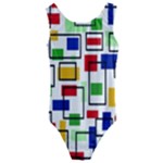 Colorful rectangles                                                                     Kids  Cut-Out Back One Piece Swimsuit