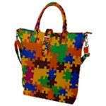 Retro colors puzzle pieces                                                                        Buckle Top Tote Bag