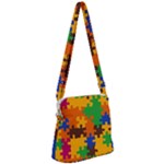Retro colors puzzle pieces                                                                     Zipper Messenger Bag