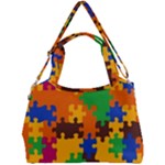 Retro colors puzzle pieces                                                                     Double Compartment Shoulder Bag