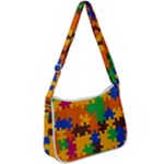 Retro colors puzzle pieces                                                                    Zip Up Shoulder Bag