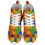 Retro colors puzzle pieces                                                                       Women s Lightweight High Top Sneakers