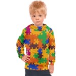 Retro colors puzzle pieces                                                                     Kids  Hooded Pullover
