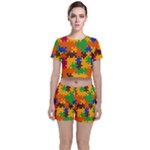 Retro colors puzzle pieces                                                                       Crop Top and Shorts Co-Ord Set