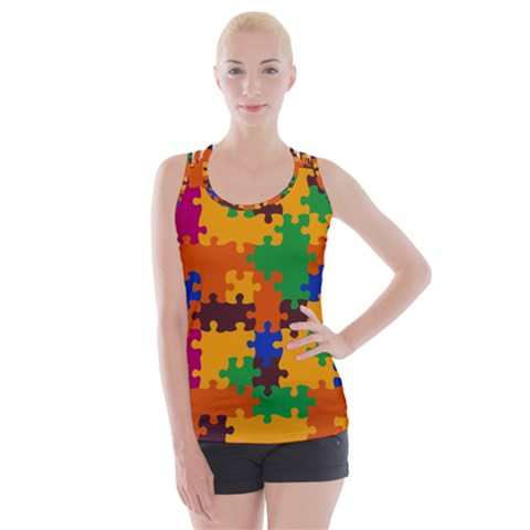Retro colors puzzle pieces                                                                       Criss cross Back Tank Top from ZippyPress
