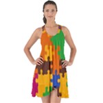 Retro colors puzzle pieces                                                                           Show Some Back Chiffon Dress