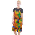 Retro colors puzzle pieces                                                                     Camis Fishtail Dress