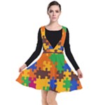 Retro colors puzzle pieces                                                                      Plunge Pinafore Dress