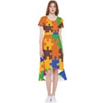 Retro colors puzzle pieces                                                                     High Low Boho Dress