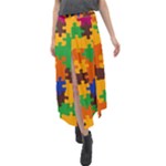 Retro colors puzzle pieces                                                                            Velour Split Maxi Skirt