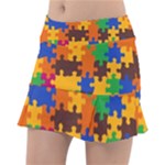 Retro colors puzzle pieces                                                                        Tennis Skirt