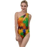 Retro colors puzzle pieces                                                                       To One Side Swimsuit