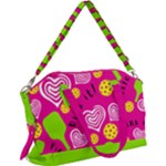Dinking Diva Hearts - Pink - Canvas Crossbody Bag by Dizzy Pickle