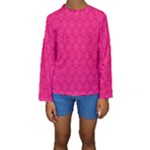 Pink Pattern, Abstract, Background, Bright Kids  Long Sleeve Swimwear