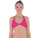 Pink Pattern, Abstract, Background, Bright Halter Neck Bikini Top