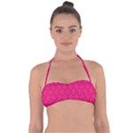 Pink Pattern, Abstract, Background, Bright Tie Back Bikini Top