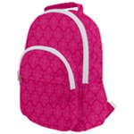 Pink Pattern, Abstract, Background, Bright Rounded Multi Pocket Backpack