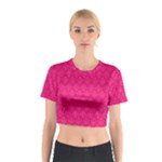 Pink Pattern, Abstract, Background, Bright Cotton Crop Top